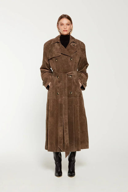 Hailey Suede Trenchcoat