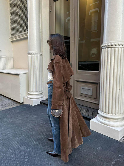 Hailey Suede Trenchcoat