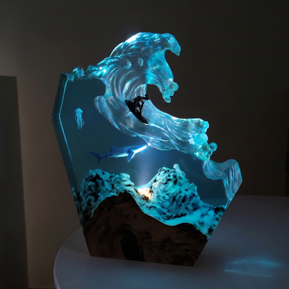 Handmade OceanWave Resin Lamp